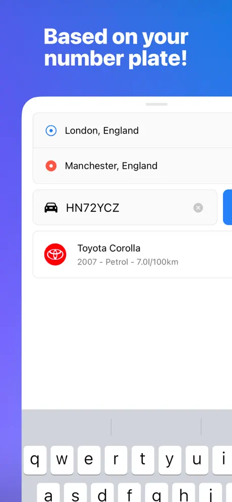 Based on your number plate